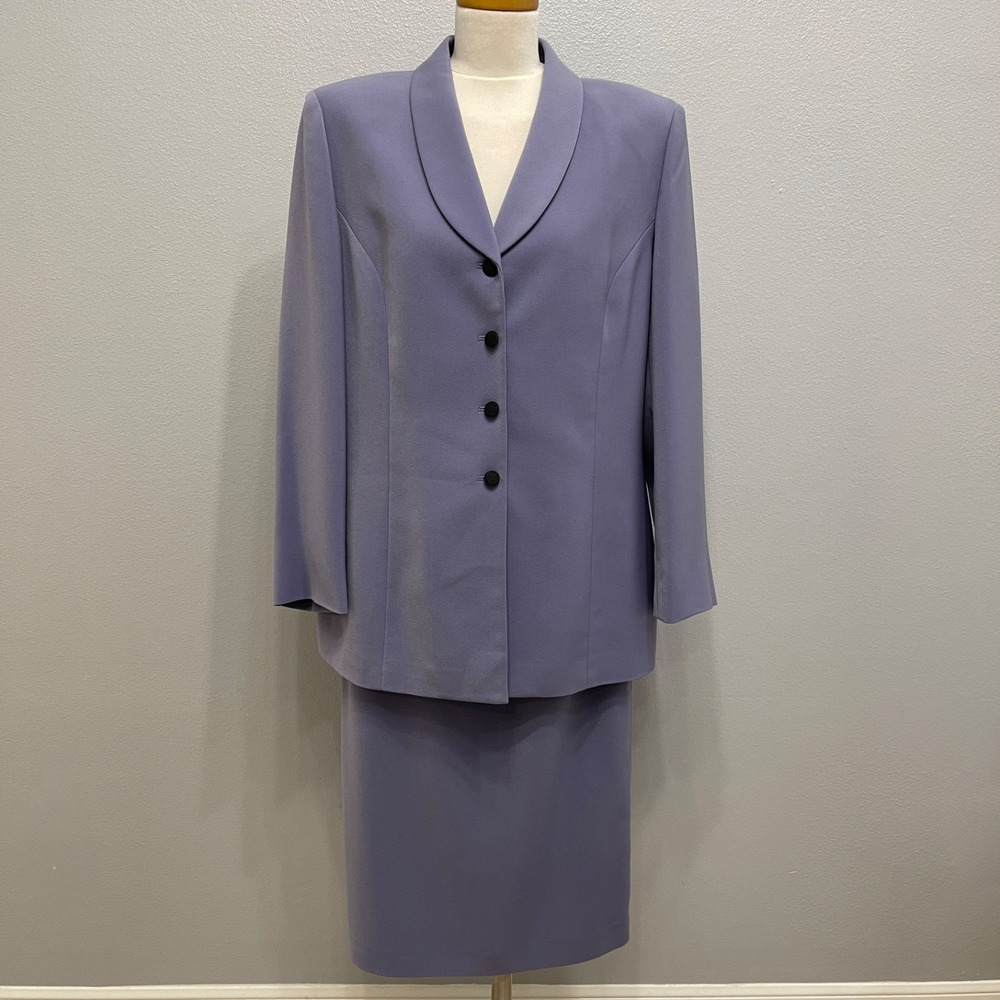 Le Suit Women's Blazer Jacket Skirt Suit Size 16 Purple